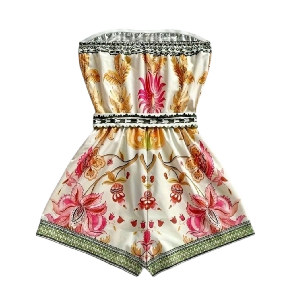 Strapless Shorts Jumper Floral Size MED NWT - Picture 3 of 4